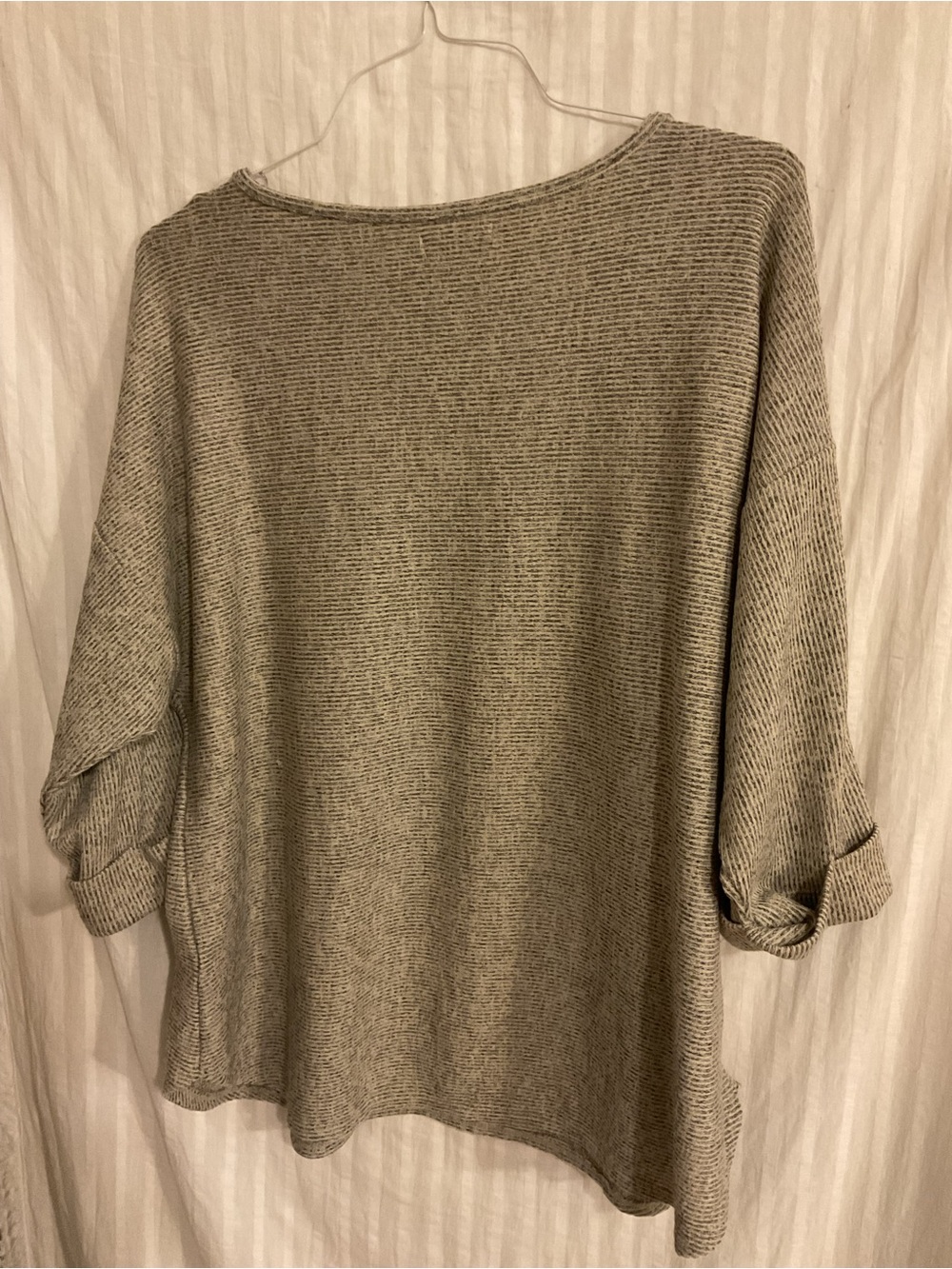 Max Studio 1X Cozy Ribbed Knit Women's Sweater - Gray - Picture 3 of 3